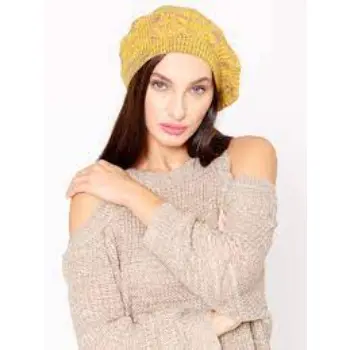 Yellow Wool Beret Cap